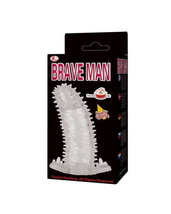 Насадка на член Brave Man рельєфна без вібрації Насадка на член Brave Man рельєфна без вібрації