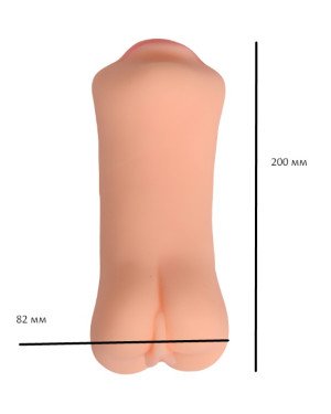 Двосторонній мастурбатор Вагіна-Анус-Рот Real Sex Doll без вібрації