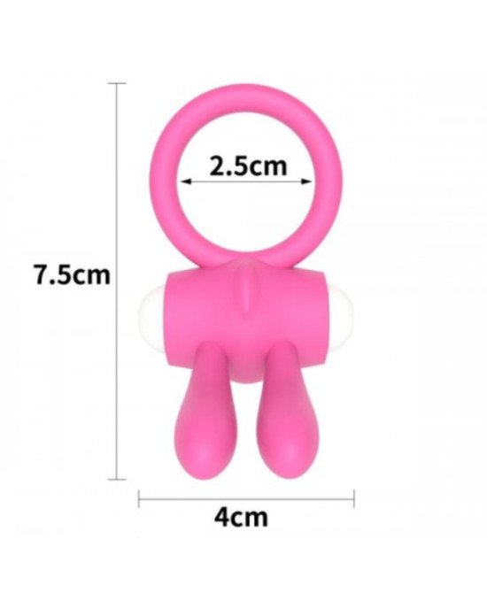 Ерекційне віброкільце Power Clit Cockring, Pink
