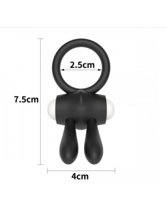 Ерекційне віброкільце Power Clit Cockring, Black Ерекційне віброкільце Power Clit Cockring, Black
