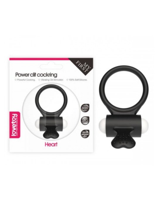 Ерекційне віброкільце Power Clit Cockring, Black Ерекційне віброкільце Power Clit Cockring, Black