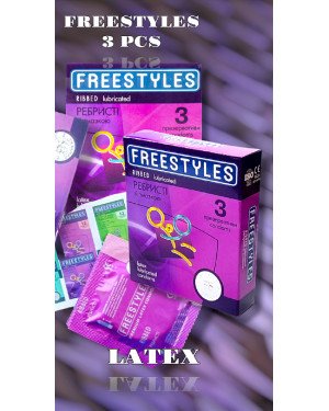 Презервативи FREESTYLES №3 Ribbed, ребристі Презервативи FREESTYLES №3 Ribbed, ребристі