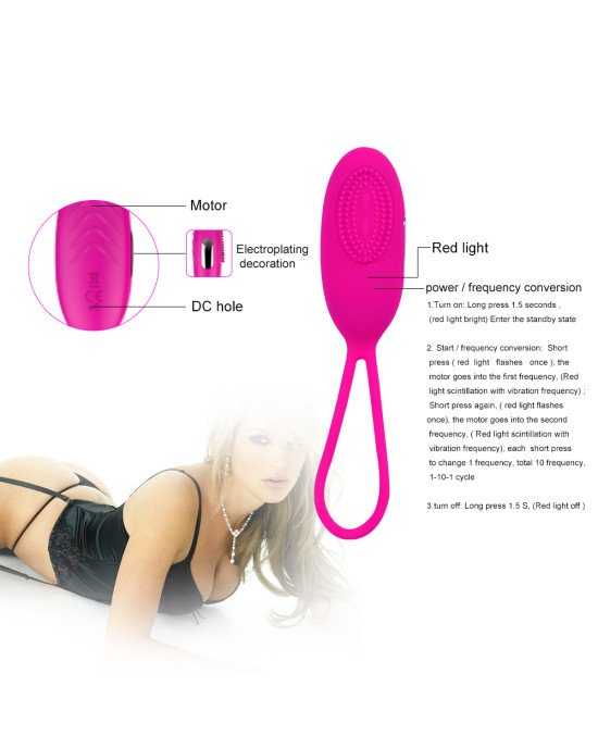 Вібромасажер Cara vibrating bullet 10 режимів вібрації колір рожевий Вібромасажер Cara vibrating bullet 10 режимів вібрації колір рожевий