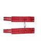 Окови Leather Double Fix Leg Cuffs, Red
