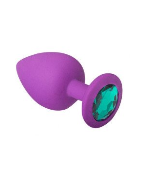 Анальна силіконова пробка Purple Silicone Emerald, M Анальна силіконова пробка Purple Silicone Emerald, M