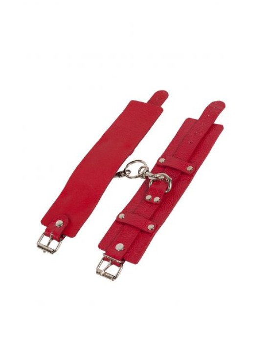 Наручники Leather Dominant Hand Cuffs, Red