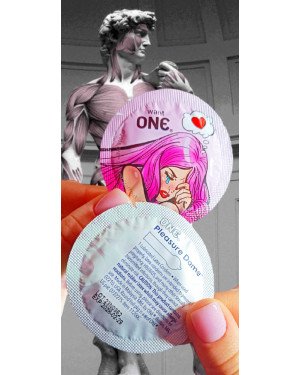 Презервативи ONE Pleasure Dome (анатомічні) (по 1 шт) (упаковка може відрізнятися кольором та малюнком)