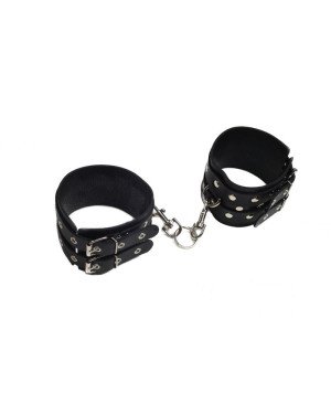 Окови Leather Double Fix Leg Cuffs, Black шкіра