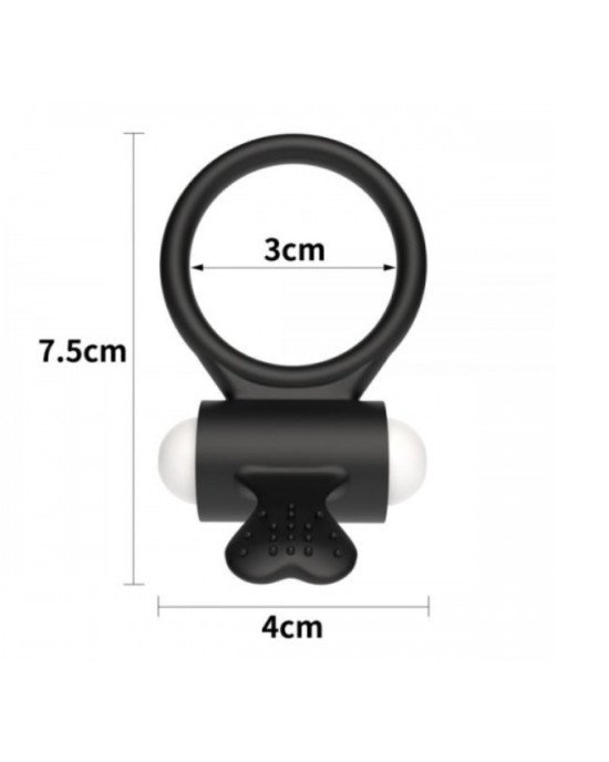 Ерекційне віброкільце Power Clit Cockring, Black Ерекційне віброкільце Power Clit Cockring, Black