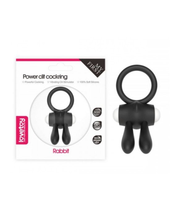 Ерекційне віброкільце Power Clit Cockring, Black Ерекційне віброкільце Power Clit Cockring, Black