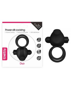Ерекційне віброкільце Power Clit Cockring, Black
