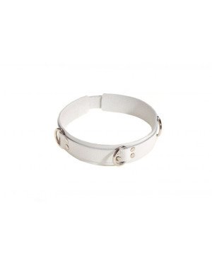Нашийник Slave leather collar, White