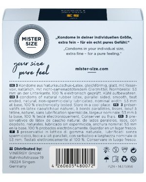 Презервативи Mister Size 53 mm (3 шт) Презервативи Mister Size 53 mm (3 шт)