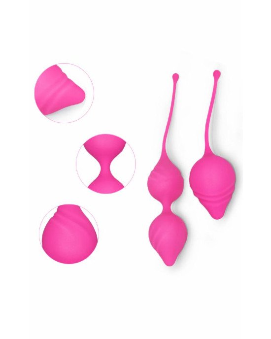 Набір вагінальних кульок Kegel Pink Set колір рожевий Набір вагінальних кульок Kegel Pink Set колір рожевий