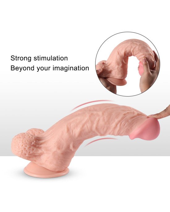 Фалоімітатор Large Leilong Lifelike тілесний без вібрації Фалоімітатор Large Leilong Lifelike тілесний без вібрації