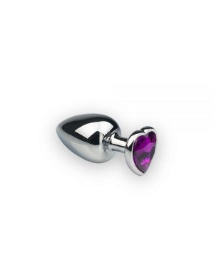 Анальний затор, Silver Heart Amethyst, M Анальний затор, Silver Heart Amethyst, M