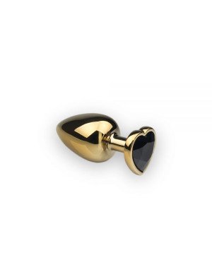 Анальна пробка із серцем Gold Heart Black Diamond, M Анальна пробка із серцем Gold Heart Black Diamond, M