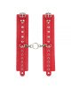 Наручники Leather Double Fix Hand Cuffs, Red Наручники Leather Double Fix Hand Cuffs, Red