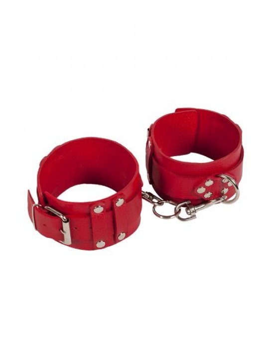 Окови Leather Dominant Leg Cuffs, Red