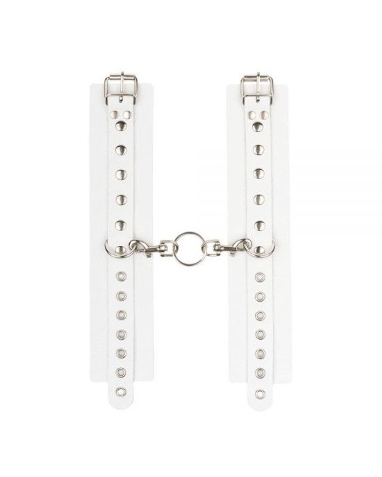 Наручники Leather Double Fix Hand Cuffs, White Наручники Leather Double Fix Hand Cuffs, White