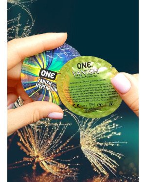 Презервативи ONE VANISH Hyperthin (гіпертонкі) (по 1 шт) (упаковка може відрізнятися кольором та малюнком)