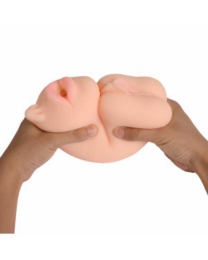 Двосторонній мастурбатор Вагіна-Анус-Рот Real Sex Doll без вібрації Двосторонній мастурбатор Вагіна-Анус-Рот Real Sex Doll без вібрації