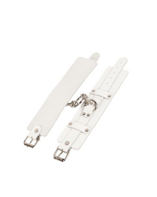 Наручники Leather Dominant Hand Cuffs, White Наручники Leather Dominant Hand Cuffs, White