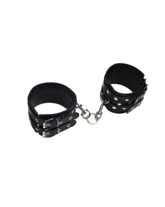 Окови Leather Double Fix Leg Cuffs, Black