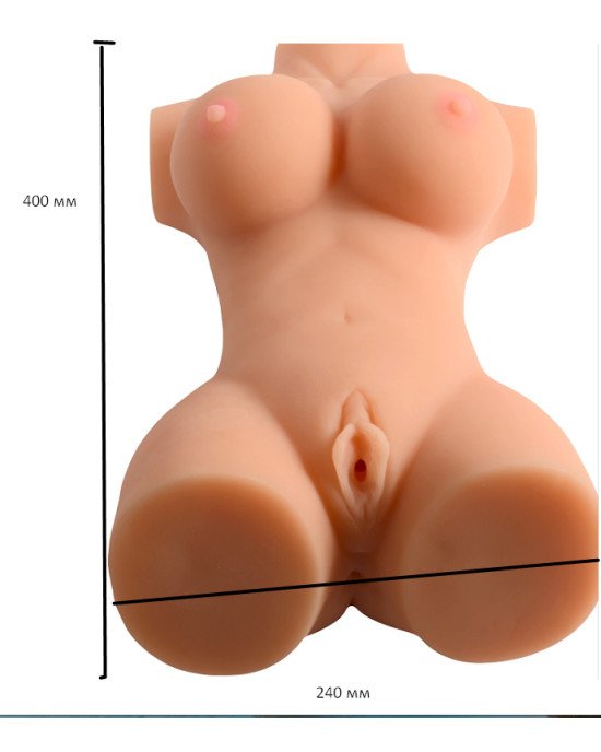 Мастурбатор-торс Busty Lady Solid Silicone Sexy Doll вагіна-анус без вібрації