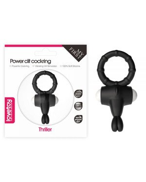 Ерекційне віброкільце Power Clit Cockring, Black