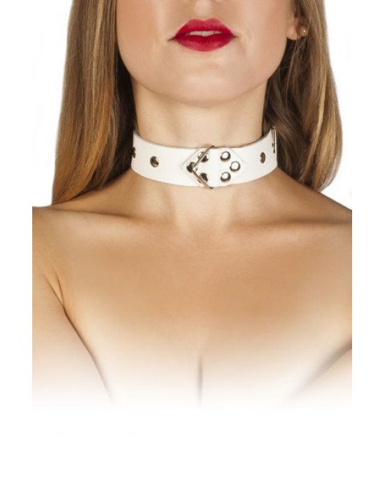 Нашийник Leather Restraints Collar, White Нашийник Leather Restraints Collar, White