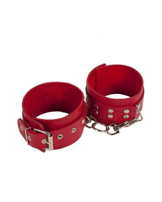Окови Leather Restraints Leg Cuffs, Red Окови Leather Restraints Leg Cuffs, Red