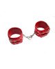 Окови Leather Double Fix Leg Cuffs, Red