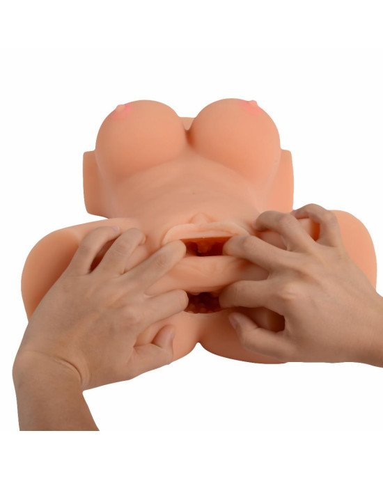 Мастурбатор-торс Busty Lady Solid Silicone Sexy Doll вагіна-анус без вібрації