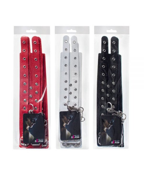 Окови Leather Double Fix Leg Cuffs, Red