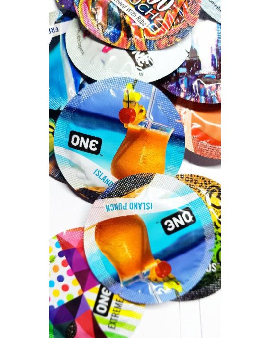 Презервативи ONE Island Punch (ароматизовані)(по 1 шт)(упаковка може відрізнятись кольором та малюнок Презервативи ONE Island Punch (ароматизовані)(по 1 шт)(упаковка може відрізнятись кольором та малюнок