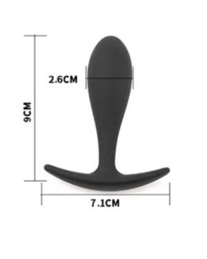 Силіконова анальна втулка Black silicone, розмір М