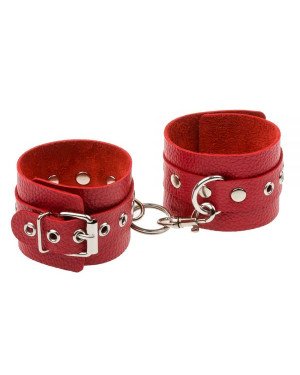 Наручники Leather Double Fix Hand Cuffs, Red